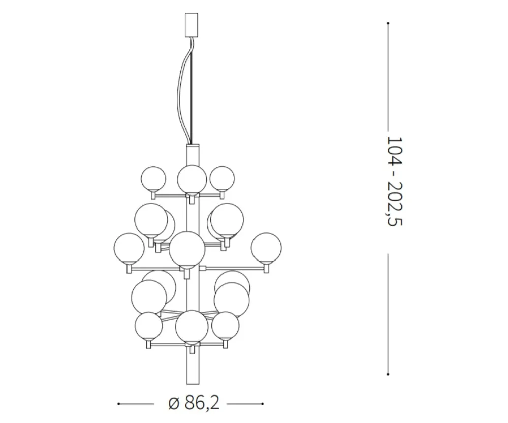 Lampadari Moderni-Ideal Lux Lampadario per salotto copernico sp20 nero
