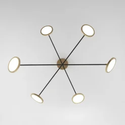Lampadari Moderni-Selezionato da Mazzolaluce Lampadario per salotto moderno led 3000k orientabili nero e oro
