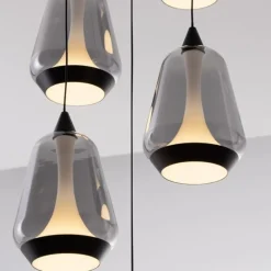 Lampadari Moderni-Selezionato da Mazzolaluce Lampadario per salotto moderno vetri a sospensione led 3000k