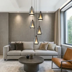 Lampadari Moderni-Selezionato da Mazzolaluce Lampadario per salotto moderno vetri a sospensione led 3000k