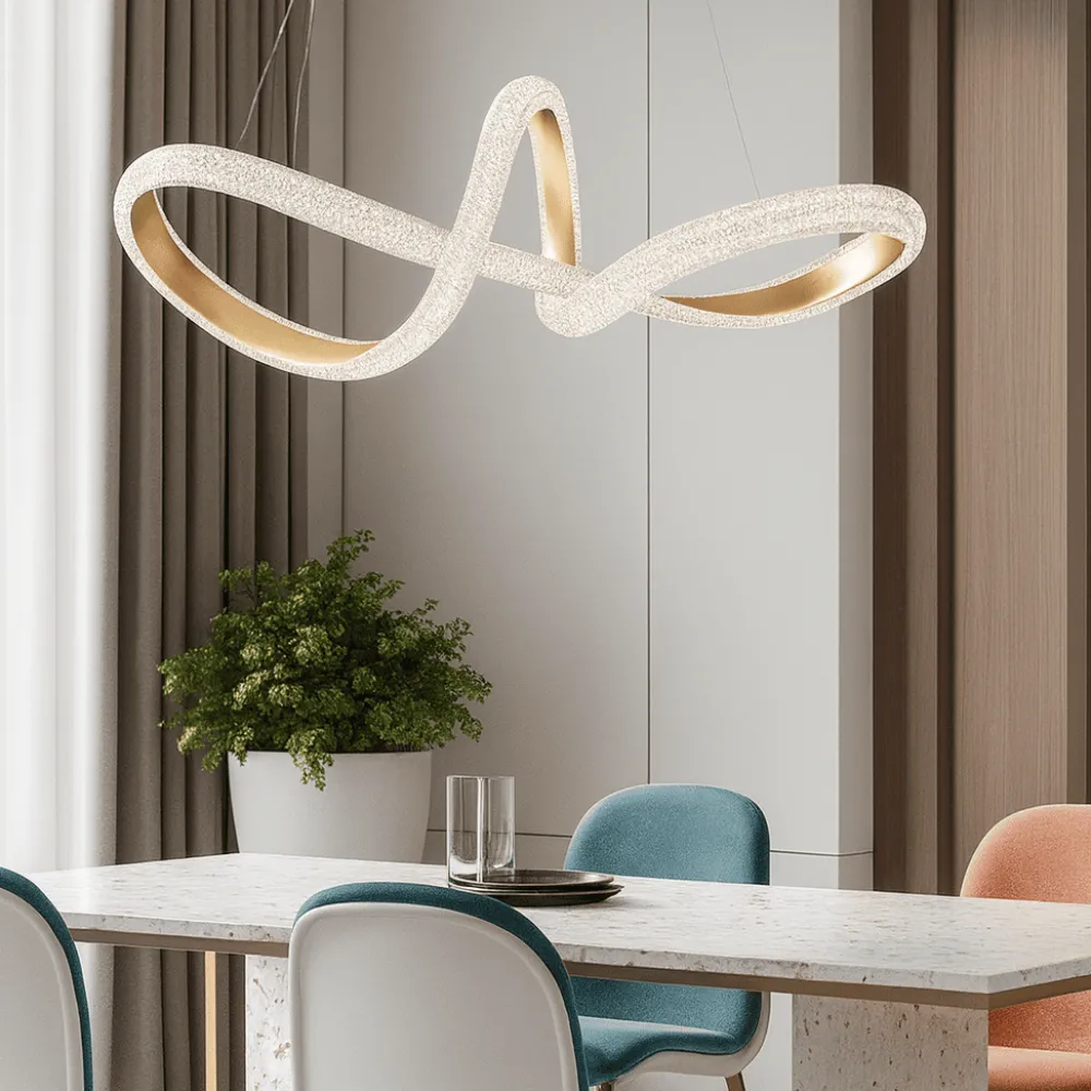 Lampadari Moderni-Selezionato da Mazzolaluce Lampadario per salotto oro led 3000k dimmerabile elegante