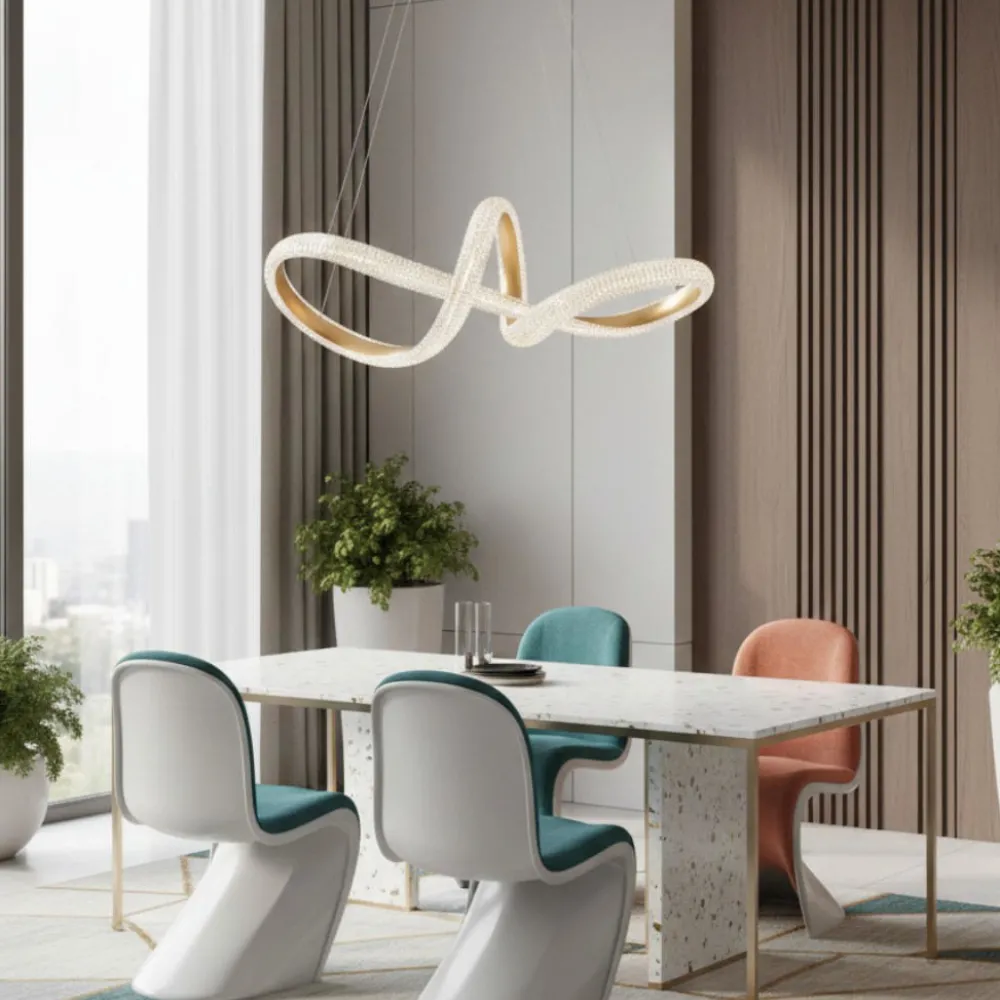 Lampadari Moderni-Selezionato da Mazzolaluce Lampadario per salotto oro led 3000k dimmerabile elegante
