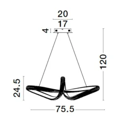 Lampadari Moderni-Selezionato da Mazzolaluce Lampadario per salotto oro led 3000k dimmerabile elegante
