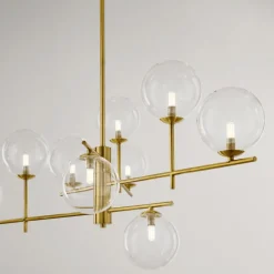 Lampadari Moderni-Perenz Illuminazione Lampadario per salotto sfere di vetro ottone brunito pyrex perenz