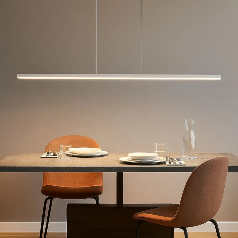 Lampadari Moderni-Linea Light Lampadario per scrivania ufficio led 2700k bianco 152cm straight