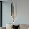 Lampadari Moderni-Selezionato da Mazzolaluce Lampadario per soggiorno a cascata 10 luce led 3000k cilindriche
