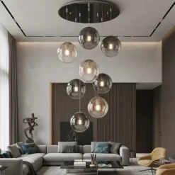 Lampadari Moderni-Top Light Lampadario per soggiorno con sfere di vetro a sospensione per soggiorno