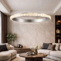 Lampadari Moderni-Selezionato da Mazzolaluce Lampadario per soggiorno contemporaneo led 3000k cristalli 100cm