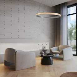 Lampadari Moderni-Selezionato da Mazzolaluce Lampadario per soggiorno contemporaneo led 3000k cristalli 100cm