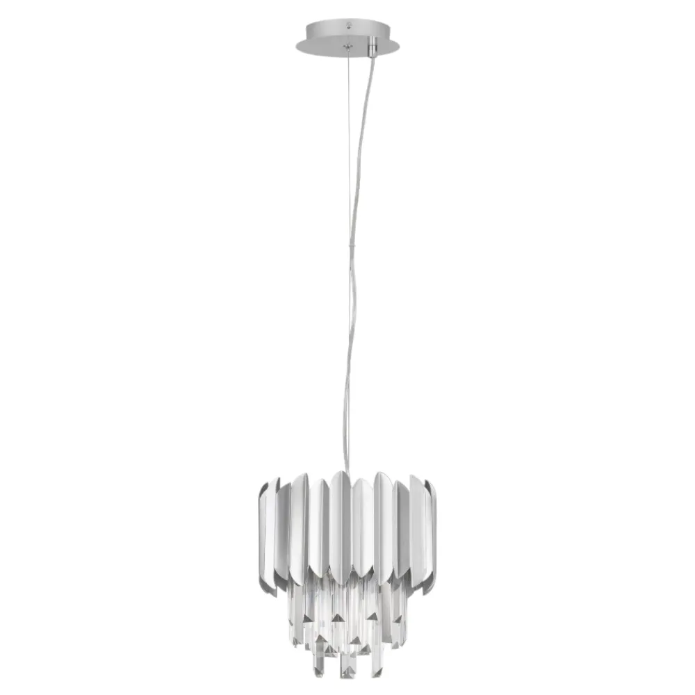 Lampadari Moderni-Selezionato da Mazzolaluce Lampadario per soggiorno cromo con cristalli elegante