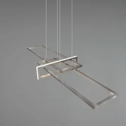 Lampadari Moderni-Selezionato da Mazzolaluce Lampadario per soggiorno design nichel moderno led 34w 3000k dimmerabile