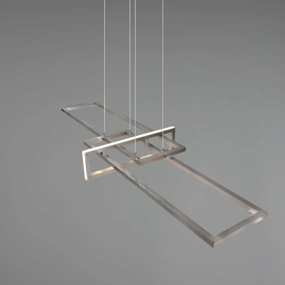 Lampadari Moderni-Selezionato da Mazzolaluce Lampadario per soggiorno design nichel moderno led 34w 3000k dimmerabile
