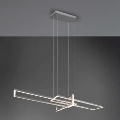 Lampadari Moderni-Selezionato da Mazzolaluce Lampadario per soggiorno design nichel moderno led 34w 3000k dimmerabile