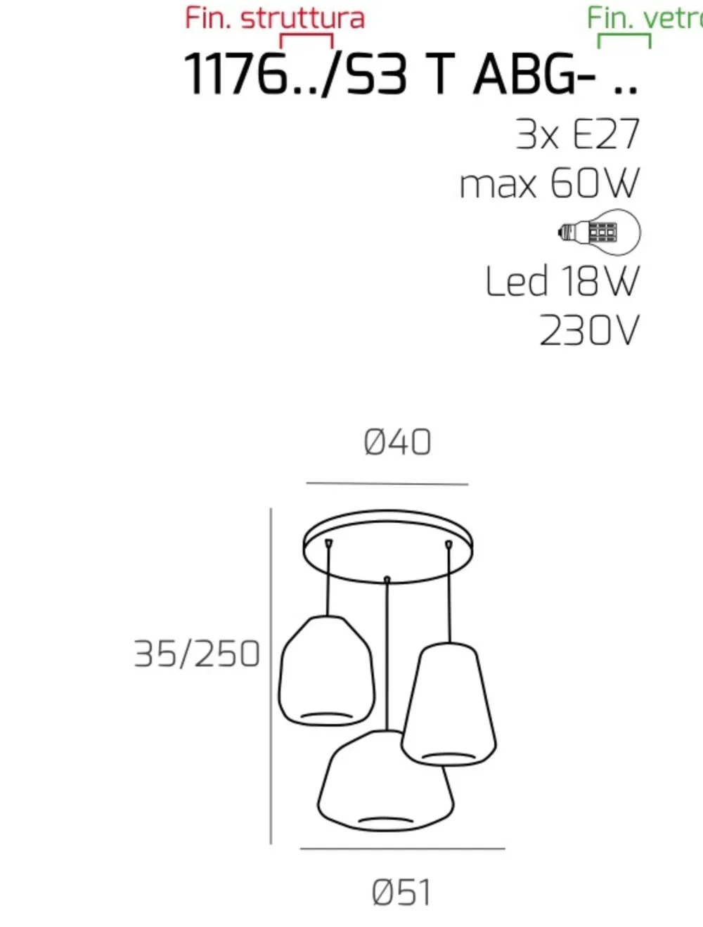 Lampadari Moderni-Top Light Lampadario per soggiorno grappolo 3 luci