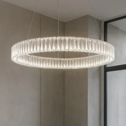 Lampadari Moderni-Selezionato da Mazzolaluce Lampadario per soggiorno led 40w 3500k anello di cristallo