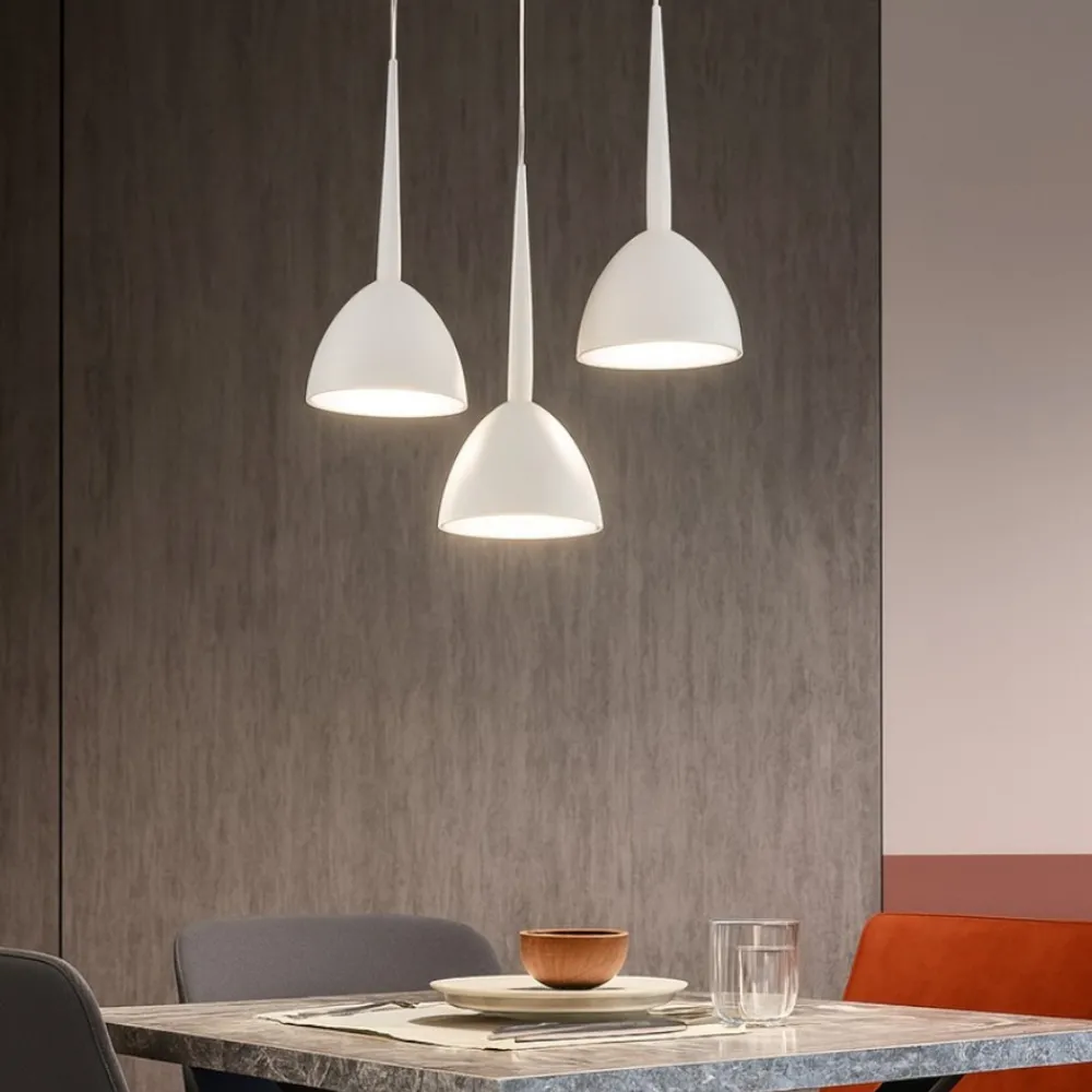 Lampadari Moderni-Affralux Lampadario per soggiorno 3 luci moderno bianca bell
