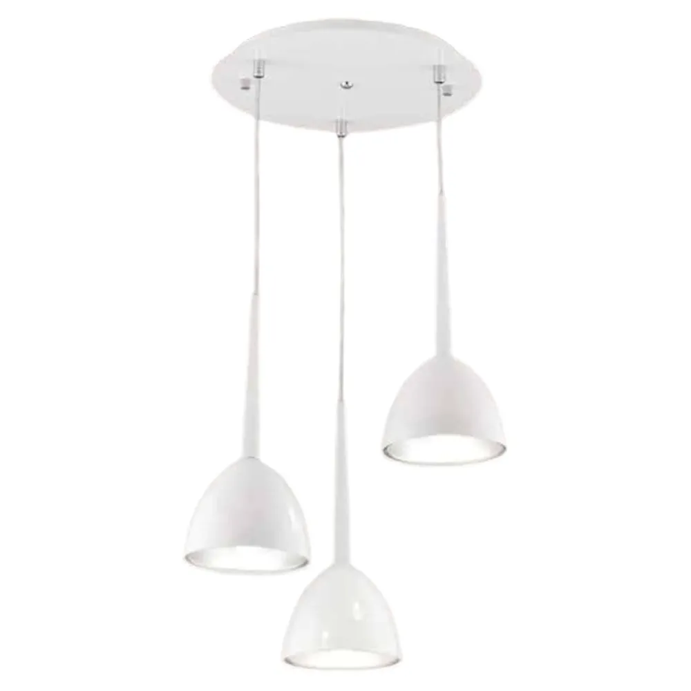 Lampadari Moderni-Affralux Lampadario per soggiorno 3 luci moderno bianca bell