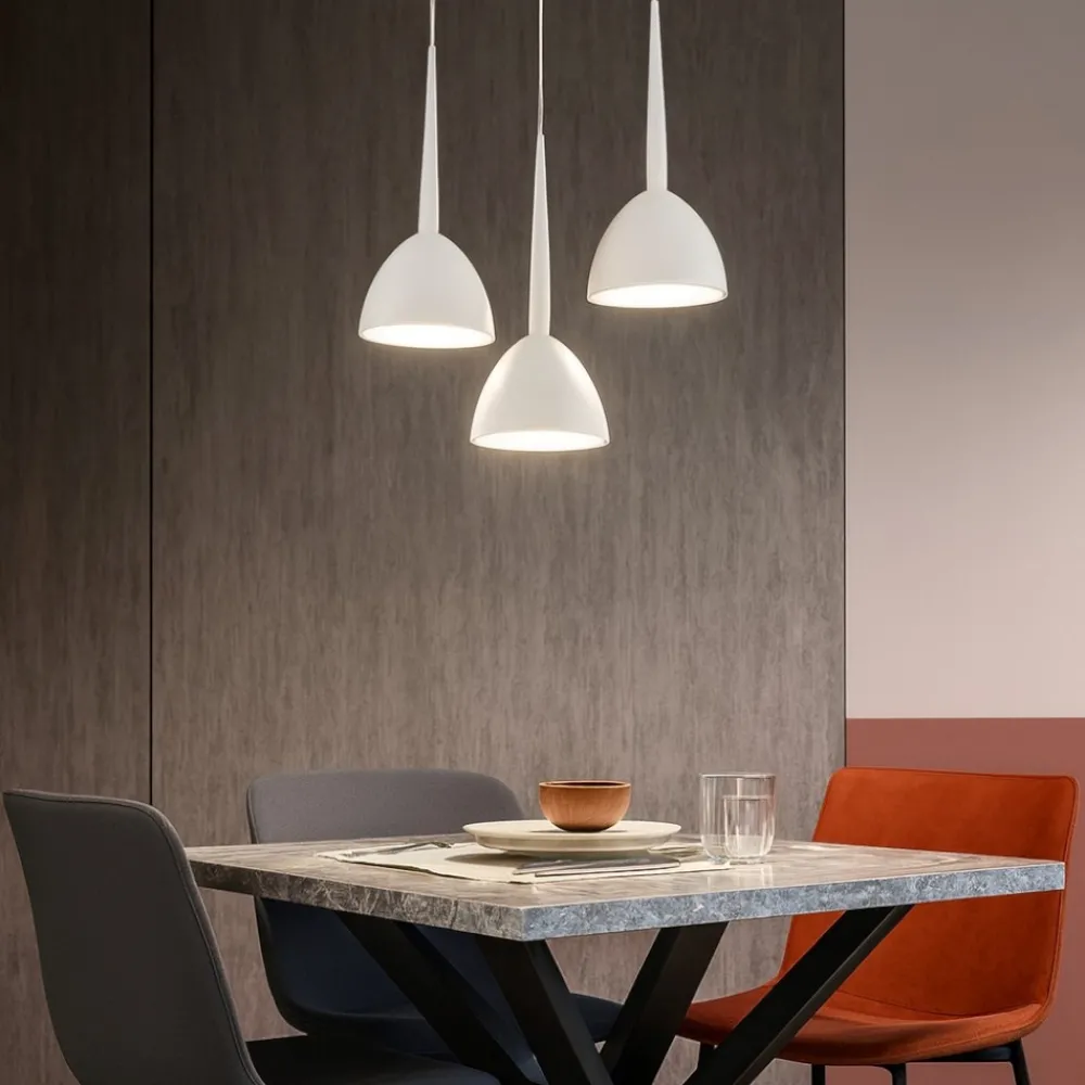 Lampadari Moderni-Affralux Lampadario per soggiorno 3 luci moderno bianca bell