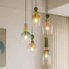 Lampadari Moderni-Selezionato da Mazzolaluce Lampadario per soggiorno moderno vetri multicolor pendenti
