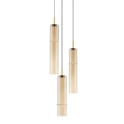 Lampadari Moderni-Selezionato da Mazzolaluce Lampadario per soggiorno moderno vetri ambra led 9w 3000k