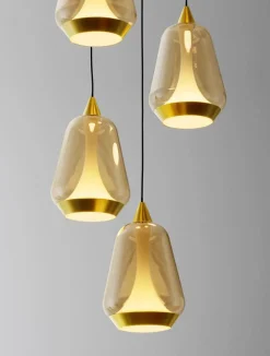 Lampadari Moderni-Selezionato da Mazzolaluce Lampadario per soggiorno moderno vetri a sospensione oro
