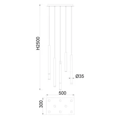 Lampadari Moderni-Selezionato da Mazzolaluce Lampadario per soggiorno moderno cilindri multicolor led 48w 3000k