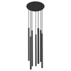 Lampadari Moderni-Selezionato da Mazzolaluce Lampadario per soggiorno moderno cilindri neri pendenti
