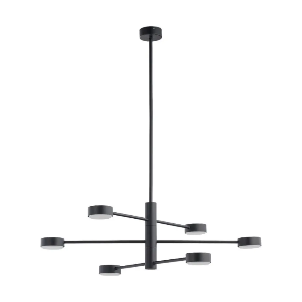 Lampadari Moderni-Selezionato da Mazzolaluce Lampadario per soggiorno moderno nero luci girevoli