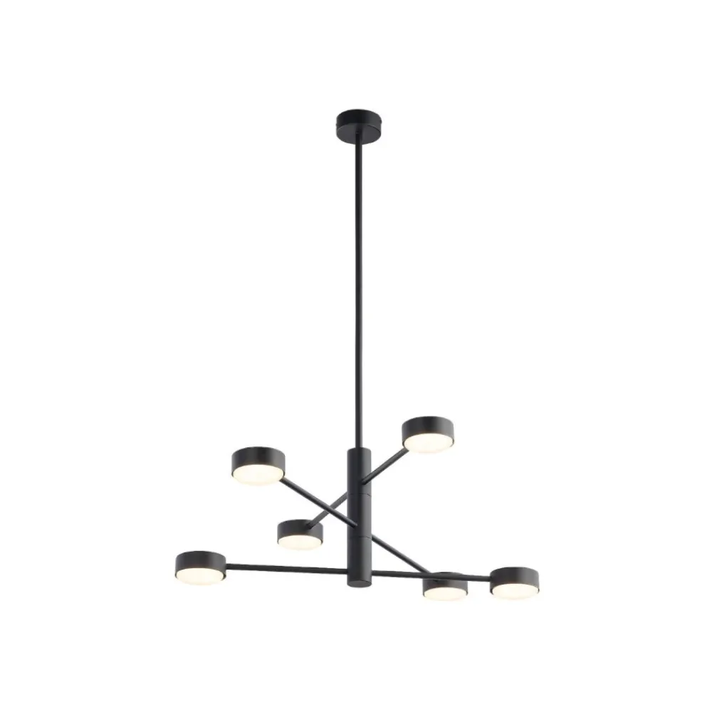 Lampadari Moderni-Selezionato da Mazzolaluce Lampadario per soggiorno moderno nero luci girevoli