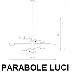 Lampadari Moderni-Selezionato da Mazzolaluce Lampadario per soggiorno moderno nero luci girevoli