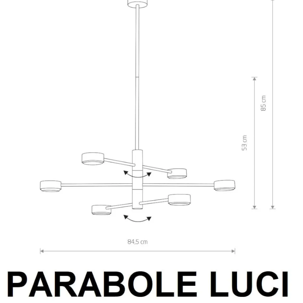 Lampadari Moderni-Selezionato da Mazzolaluce Lampadario per soggiorno moderno nero luci girevoli