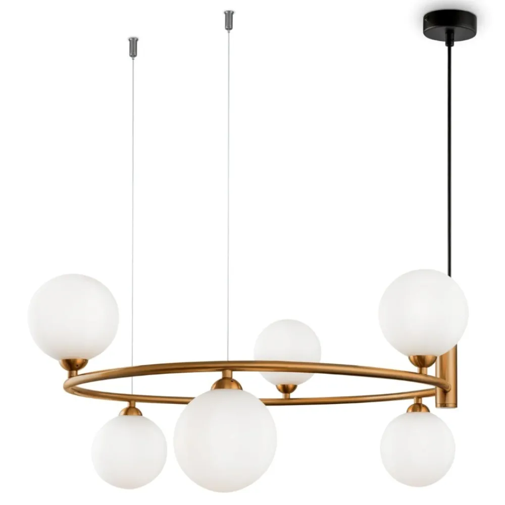 Lampadari Moderni-Maytoni Lampadario per soggiorno moderno ring oro