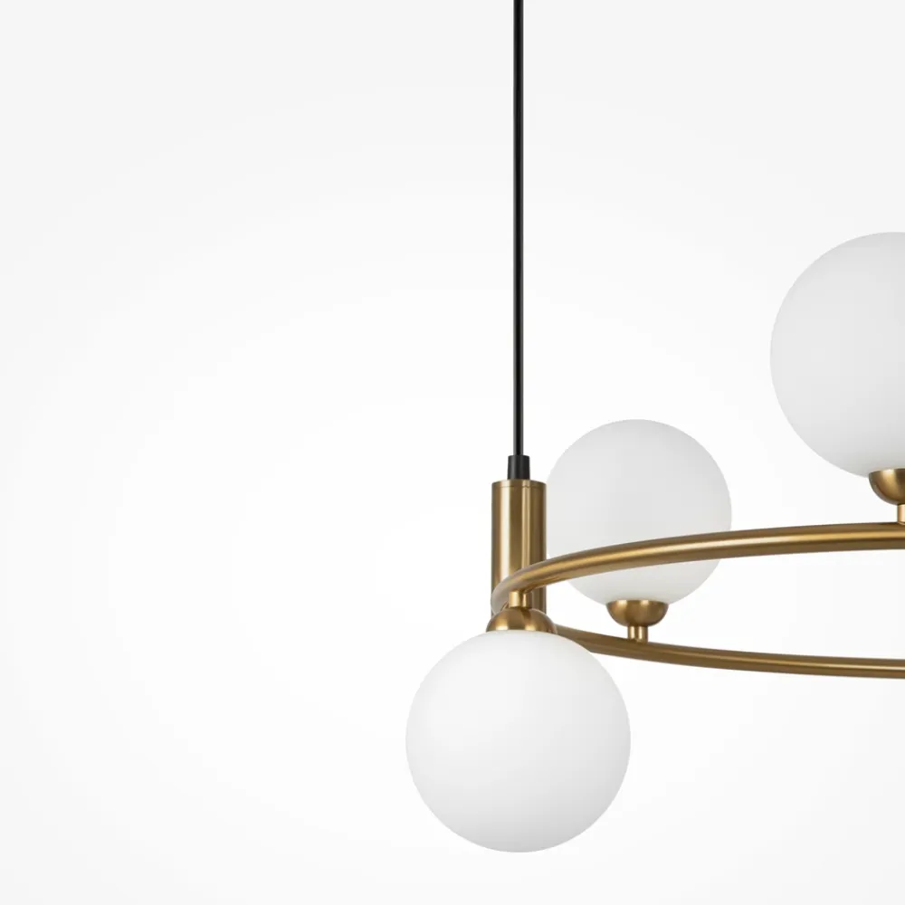 Lampadari Moderni-Maytoni Lampadario per soggiorno moderno ring oro