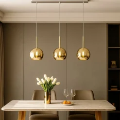 Lampadari Moderni-Top Light Lampadario per soggiorno moderno sfere vetri oro