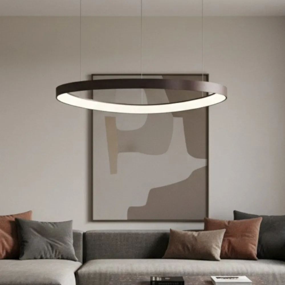Lampadari Moderni-Selezionato da Mazzolaluce Lampadario per soggiorno moderno marrone led 48w 3000k dimmerabile