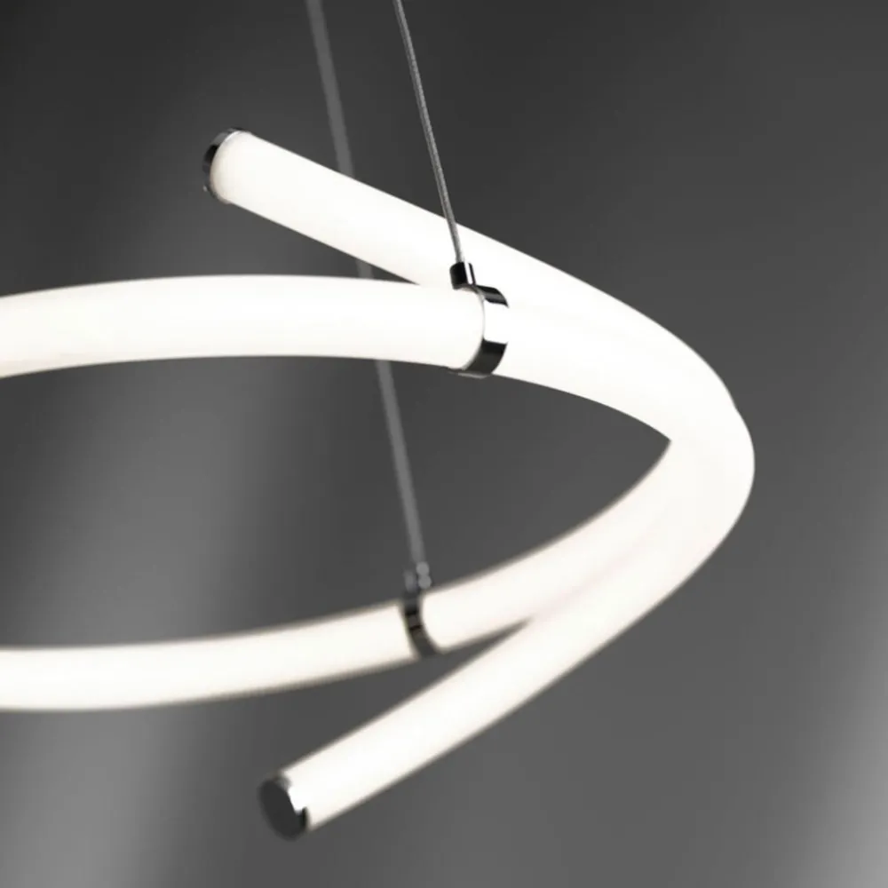 Lampadari Moderni-Vivida International Lampadario per soggiorno moderno cromo led 3000k dimmerabile vivida lightline