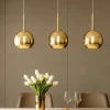 Lampadari Moderni-Top Light Lampadario per soggiorno moderno ottone satinato sfere vetri oro