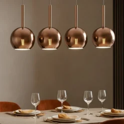 Lampadari Moderni-Top Light Lampadario per soggiorno moderno vetro rame