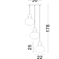 Lampadari Moderni-Selezionato da Mazzolaluce Lampadario per soggiorno moderno grappolo 3 luci vetro grigio