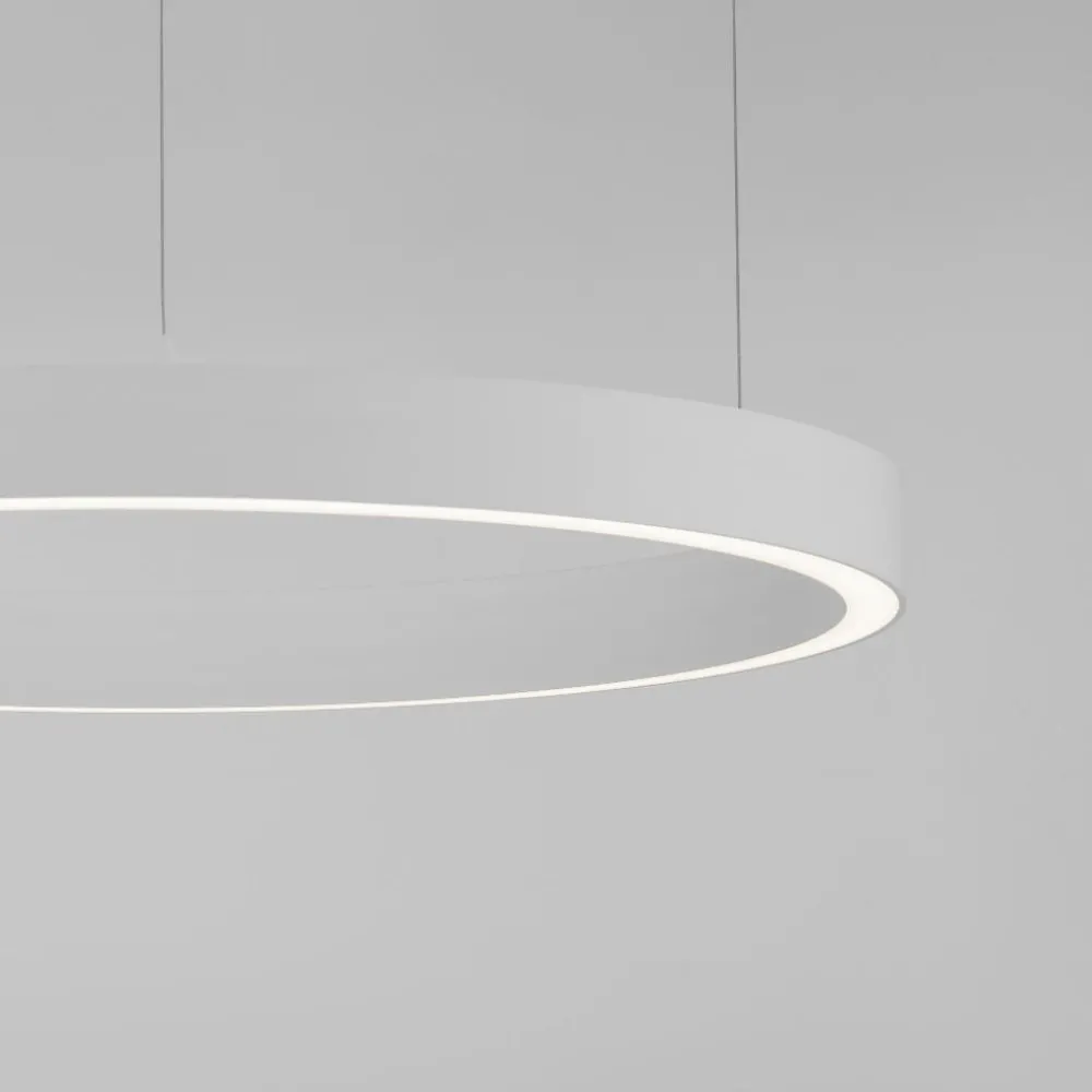 Lampadari Moderni-Selezionato da Mazzolaluce Lampadario per soggiorno moderno 80cm cerchio bianco led 3000k dimmerabile