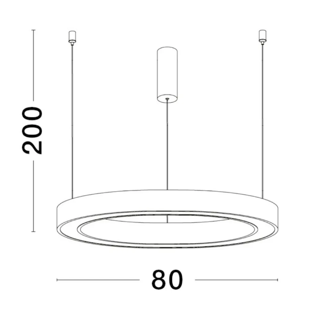Lampadari Moderni-Selezionato da Mazzolaluce Lampadario per soggiorno moderno 80cm cerchio bianco led 3000k dimmerabile