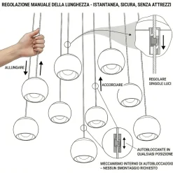 Lampadari Moderni-Selezionato da Mazzolaluce Lampadario per soggiorno moderno sfere pendenti led 2300k-65000k