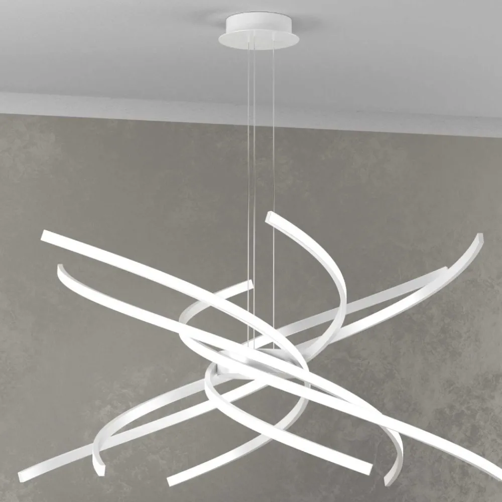Lampadari Moderni-Top Light Lampadario per soggiorno moderno bianco tornado led 69w 4000k