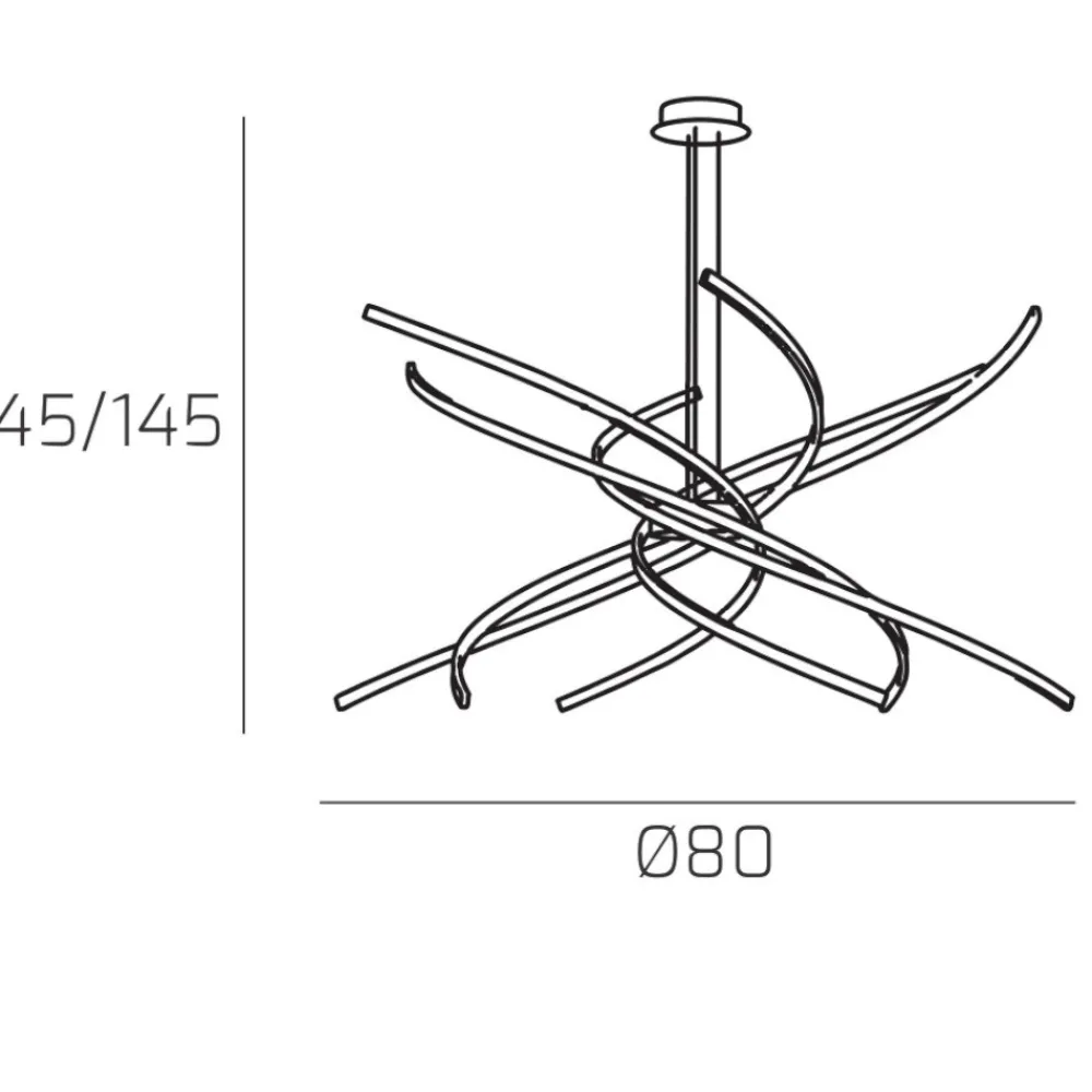 Lampadari Moderni-Top Light Lampadario per soggiorno moderno bianco tornado led 69w 4000k