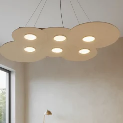 Lampadari Moderni-Top Light Lampadario per soggiorno moderno toplight cloud sabbia