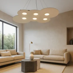 Lampadari Moderni-Top Light Lampadario per soggiorno moderno toplight cloud sabbia