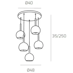 Lampadari Moderni-Top Light Lampadario per soggiorno moderno vetri multicolor
