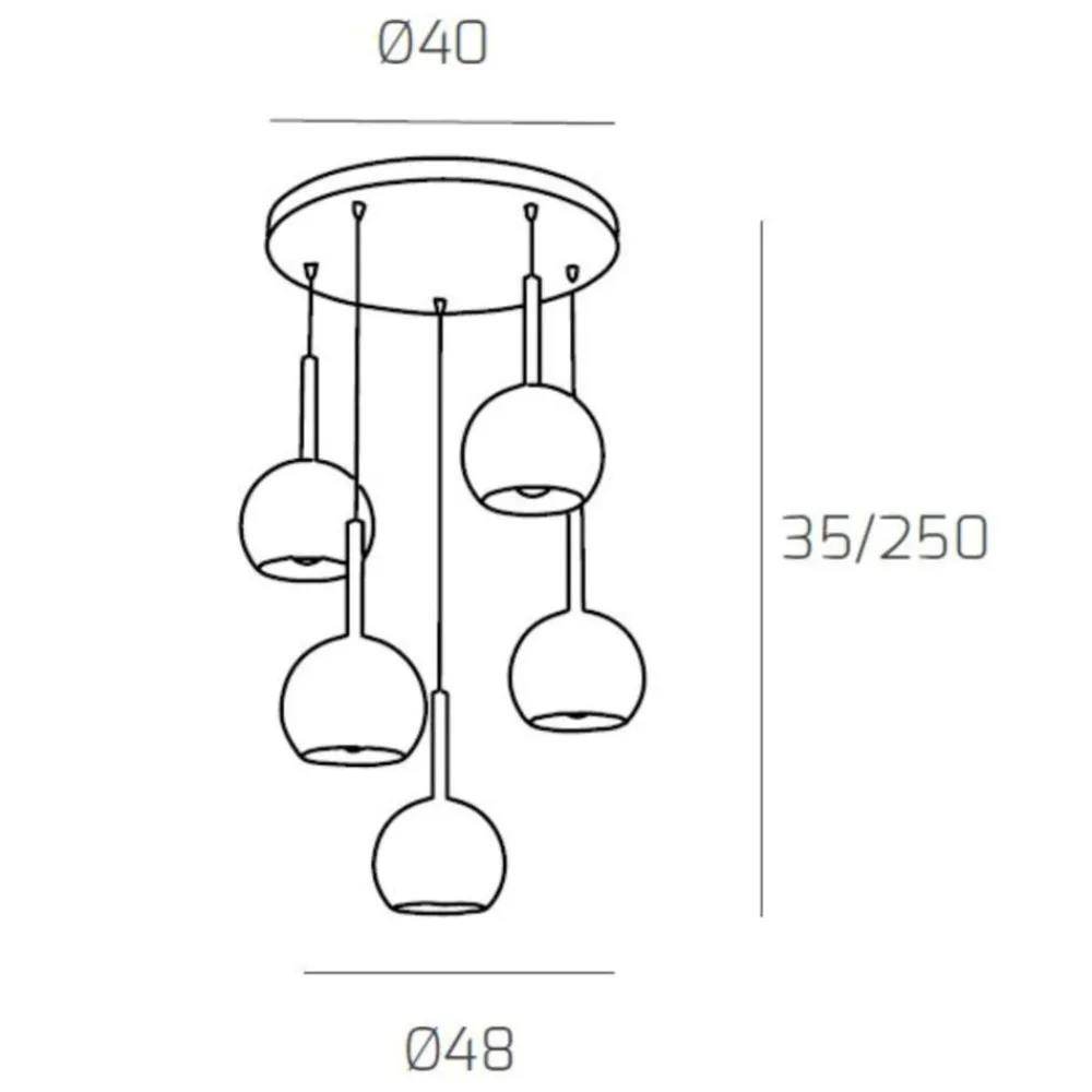 Lampadari Moderni-Top Light Lampadario per soggiorno moderno vetri multicolor