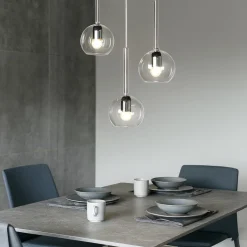 Lampadari Moderni-Top Light Lampadario per soggiorno moderno vetri trasparenti