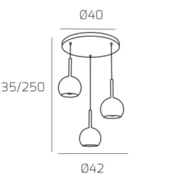 Lampadari Moderni-Top Light Lampadario per soggiorno moderno vetri trasparenti